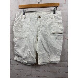 Faded Glory Shorts Womens Size 4 White Rolled Hem Casual Summer Wear
